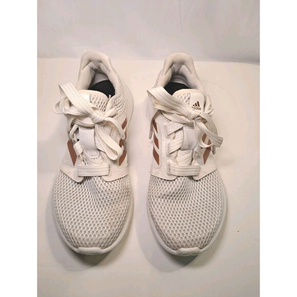 Adidas Edge Lux 3 Shoes Low Top Athletic Running Sneakers Women's 7.5 White Gold - Picture 3 of 8